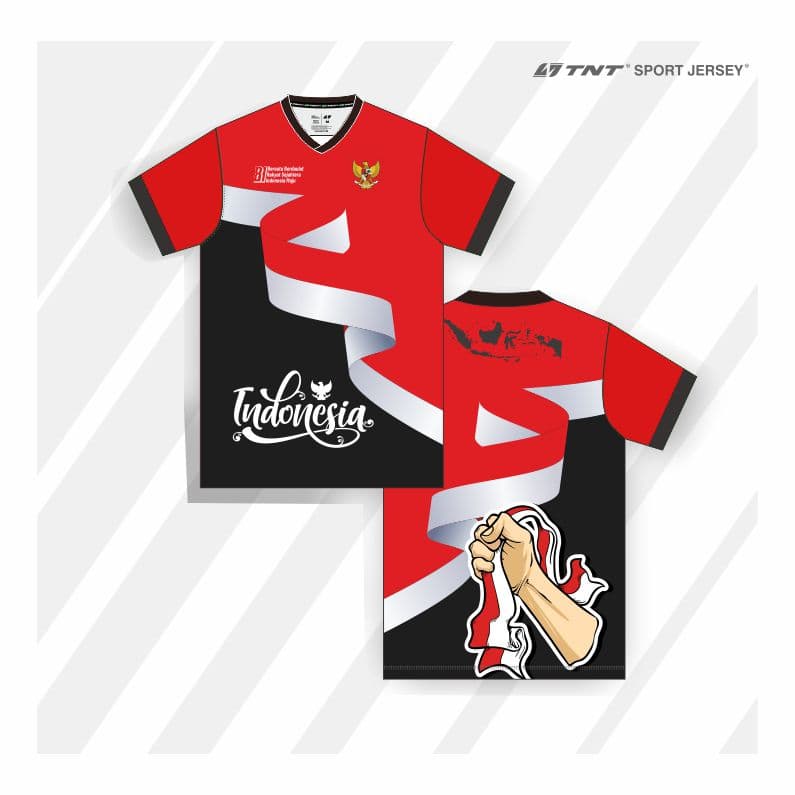 Desain jersey custom klasik putih merah