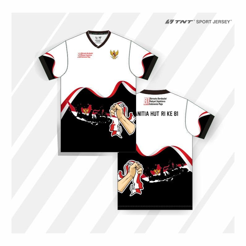 Desain jersey custom hitam merah