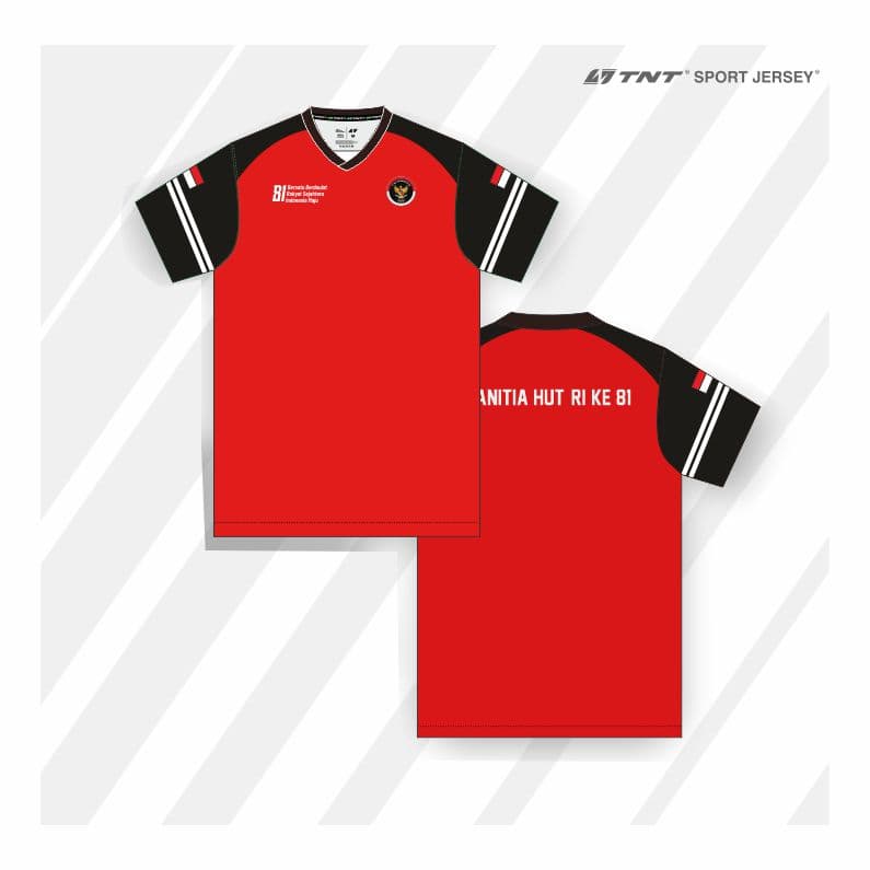Desain jersey custom full printing merah
