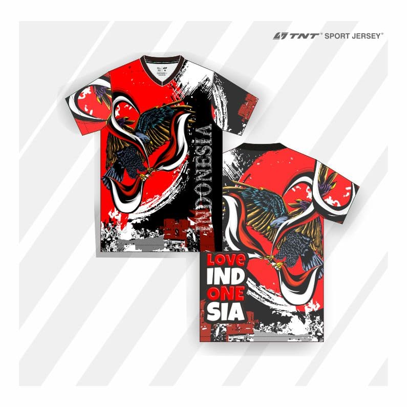 Desain jersey custom merah putih bendera