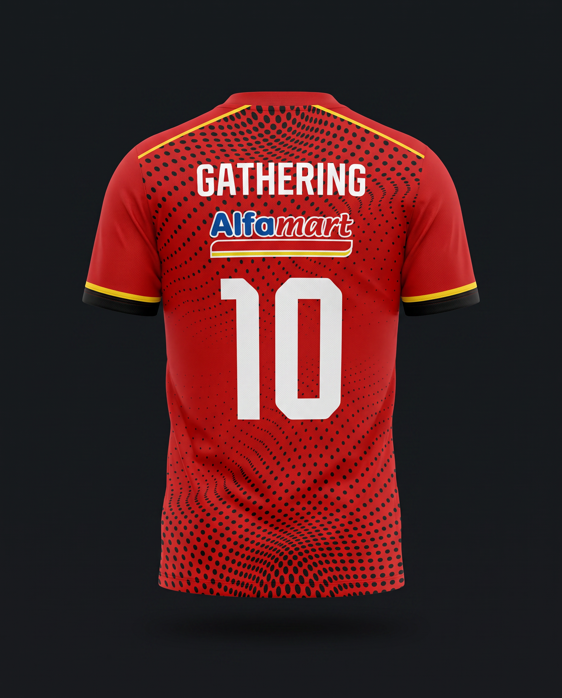 Variasi jersey tampak belakang dengan nameset