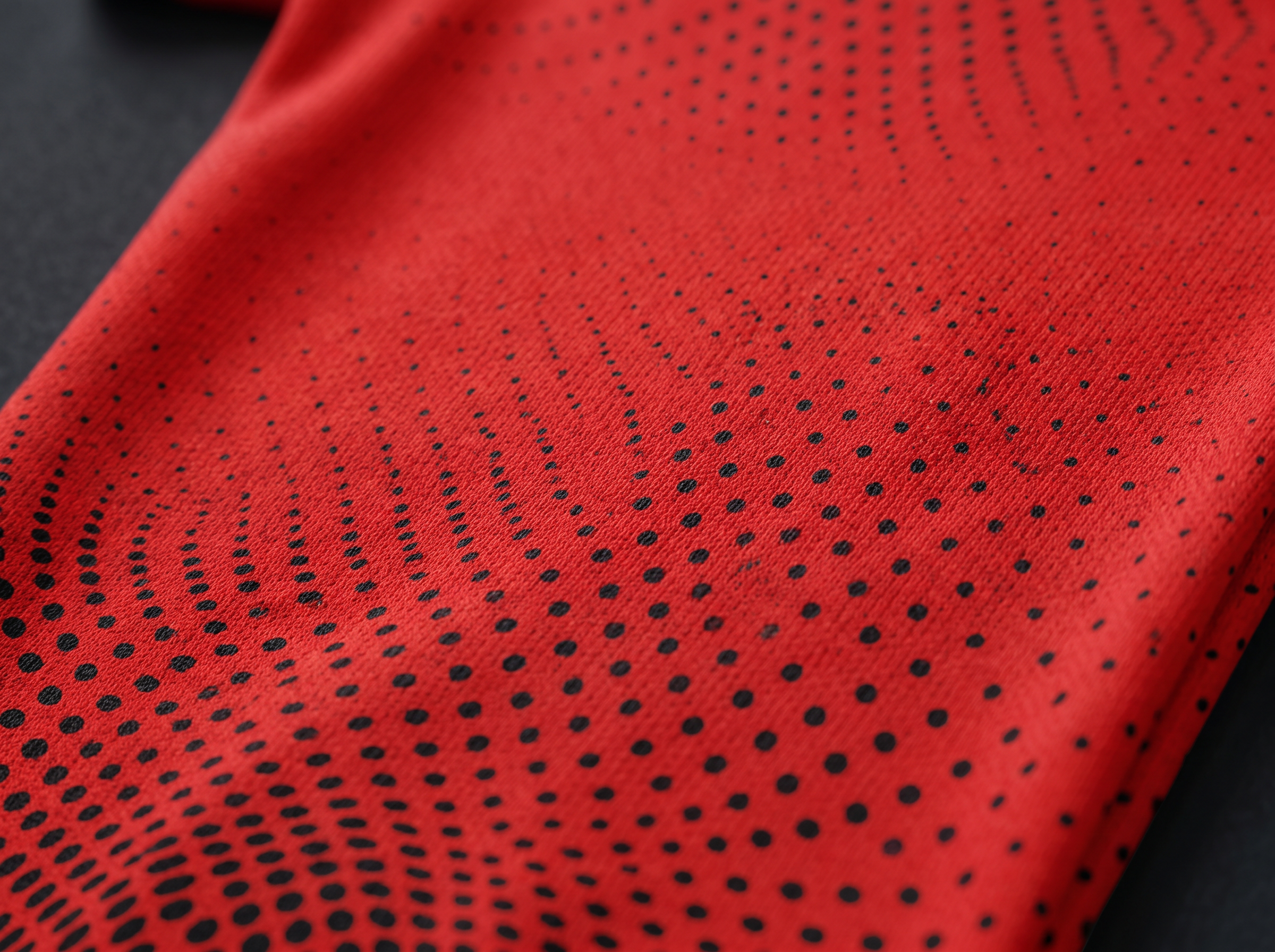 Detail close-up bahan jersey dry-fit