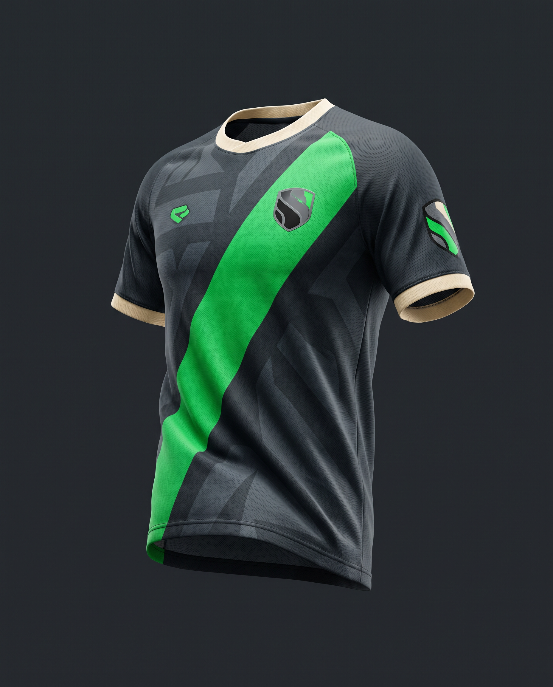 Jersey Fantasy Club charcoal dengan sash electric green